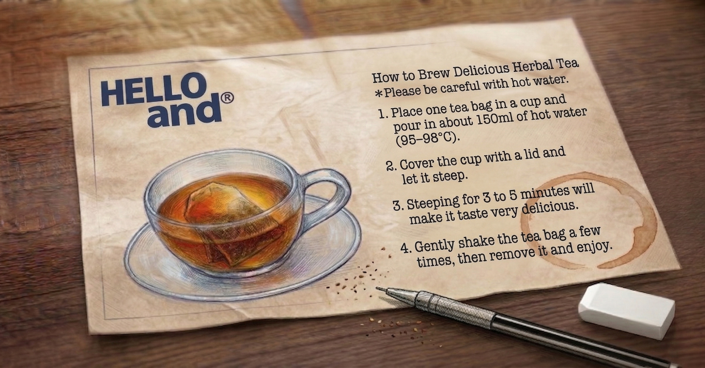 [HELLO and] Organic Chamomile Tea: 100% Egyptian German Chamomile (JAS Certified, Caffeine-Free, 30 Bags)
