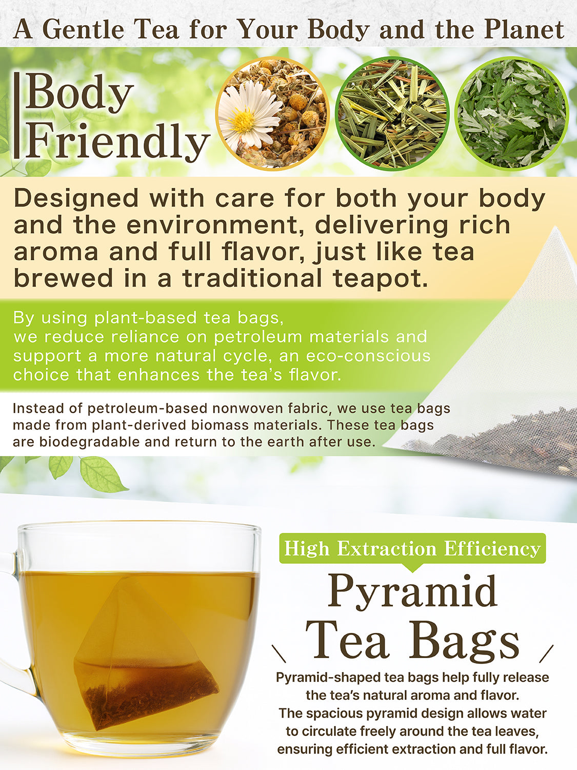 [HELLO and] Yasuragi Blend: Japanese Mugwort, Egyptian Chamomile & Egyptian Lemongrass (Caffeine-Free, 30 Bags)