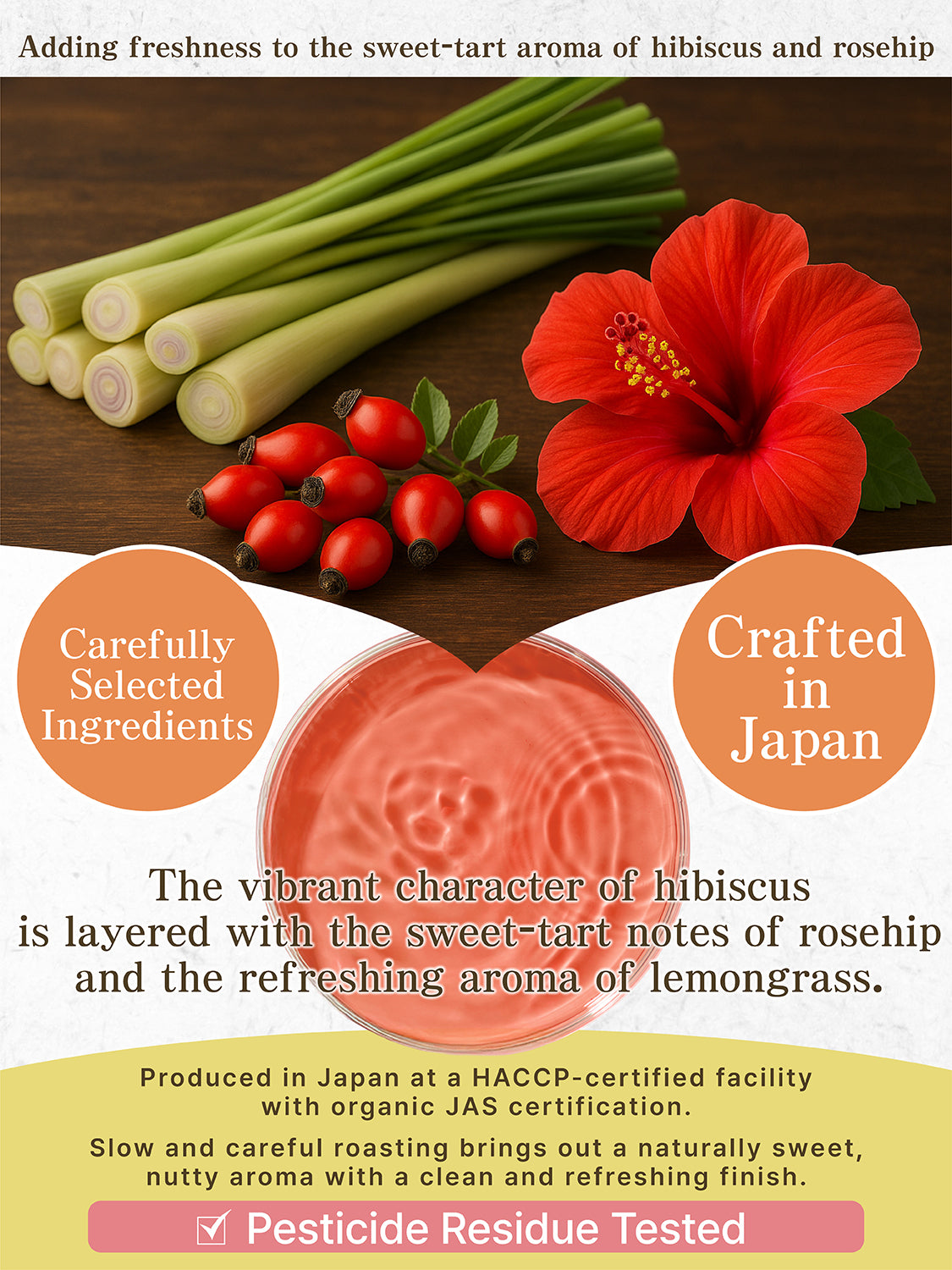 [HELLO and] Irodori Blend: Egyptian Hibiscus, Chilean Rosehip & Egyptian Lemongrass (Caffeine-Free, 30 Bags)