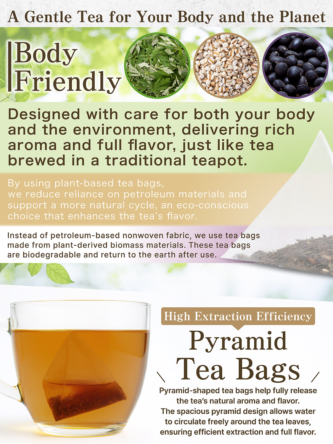 [HELLO and] Nukumori Blend: Japanese Black Soybean, Pearl Barley & Mugwort Tea (Caffeine-Free, 30 Bags)