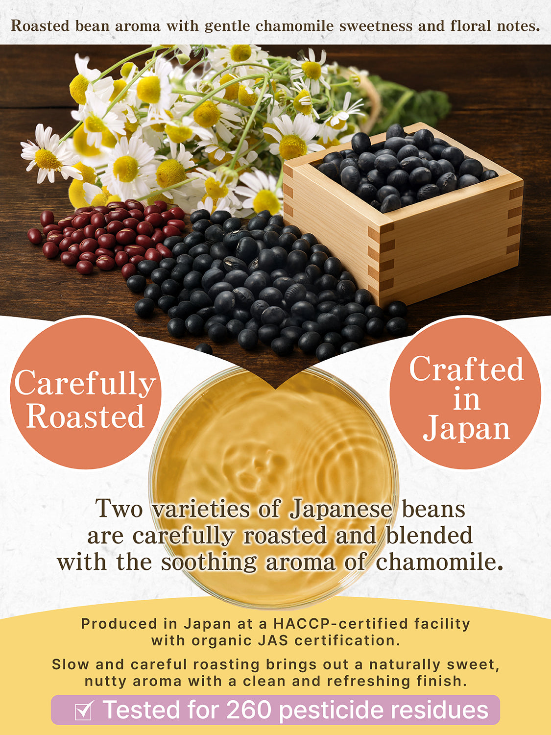 [HELLO and] Yoi-no-ka Blend: Japanese Adzuki Bean, Black Soybean & Egyptian Chamomile (Caffeine-Free, 30 Bags)