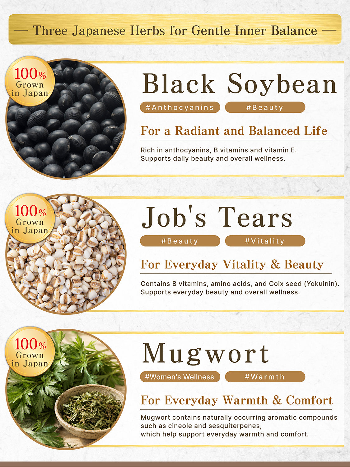 [HELLO and] Nukumori Blend: Japanese Black Soybean, Pearl Barley & Mugwort Tea (Caffeine-Free, 30 Bags)